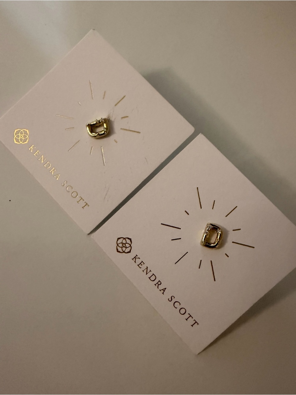 NWOT Kendra Scott Letter D in Gold Single Studs Set of 2